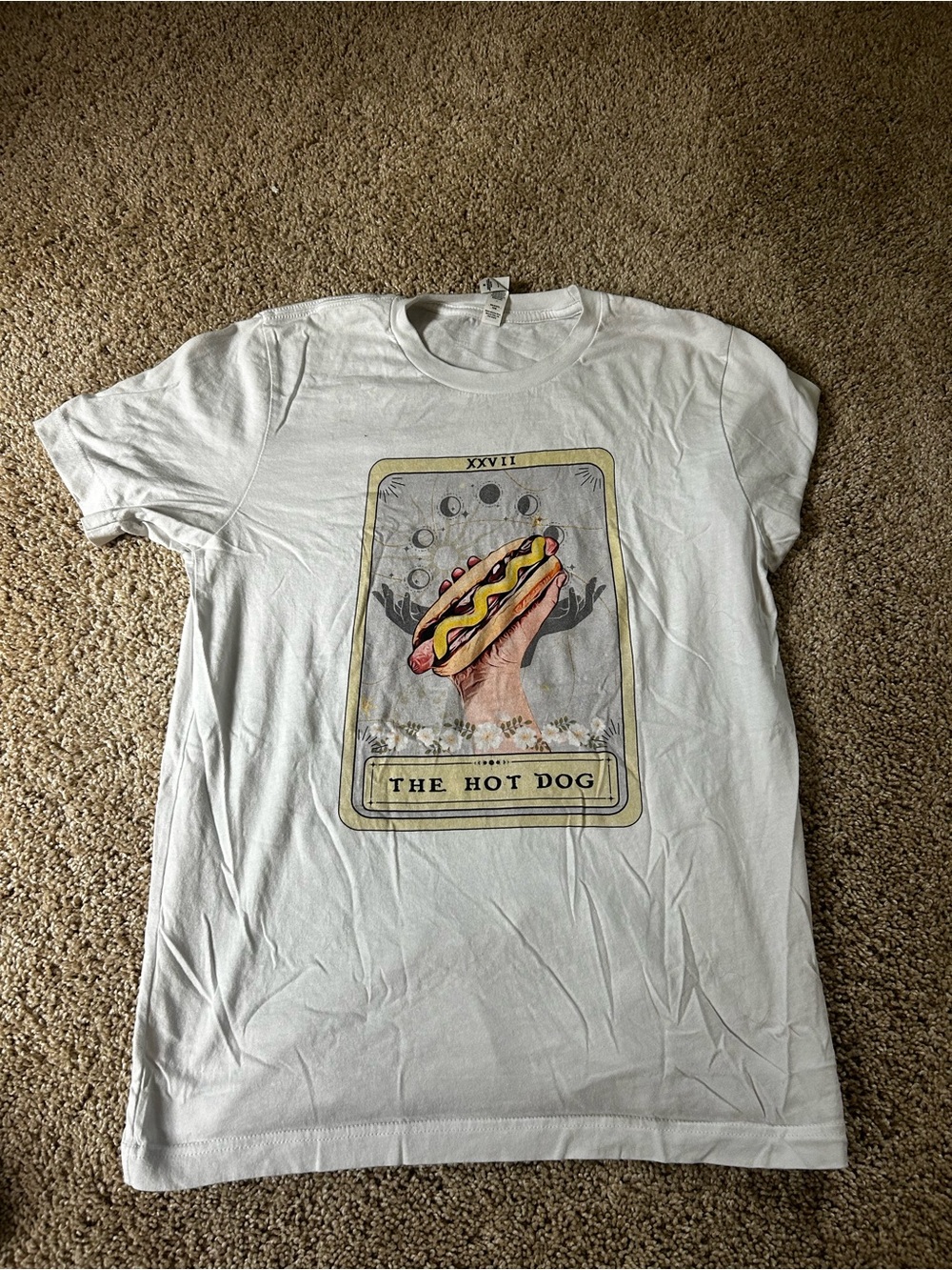 Graphic 'The Hot Dog' Tarot Card White Tee